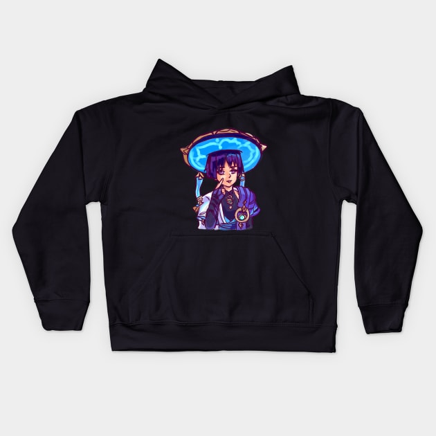 Scaramouche Genshin Impact fan art Kids Hoodie by craftsanime